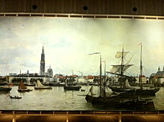 Schilderij Antwerpse haven