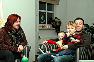 Loretta, Daan, Rowan en Bart